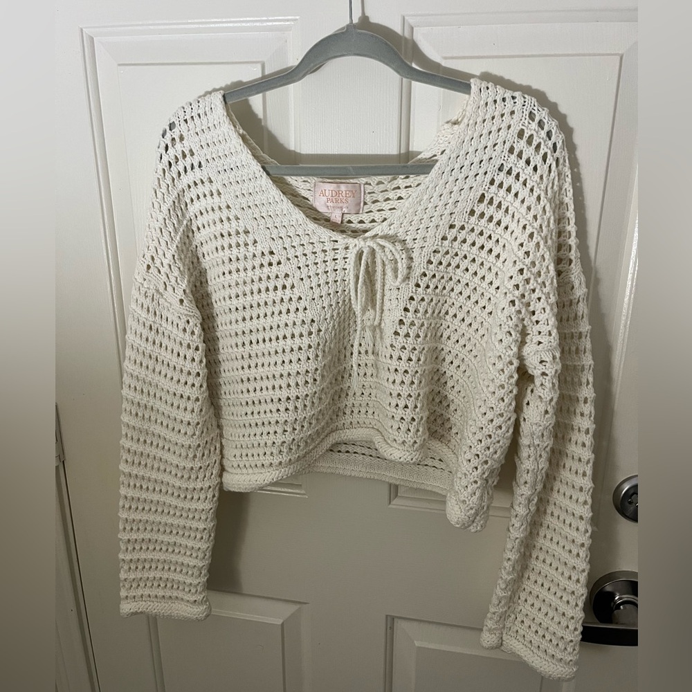 Audrey 3+1 Ivory Knit Pullover